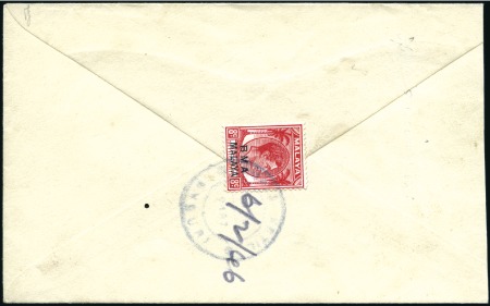 Stamp of Malaysia » Malaya British Military Administration 1946 (Feb 6) Envelope to Kulim bearing on reverse 
