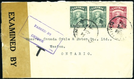 Stamp of Sarawak 1941 (Apr 14) Envelope from Kuching to Canada fran