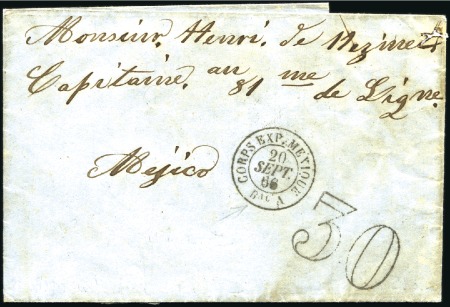 Stamp of Mexico 1866 Wrapper sent by French Army from APO 'A' to A