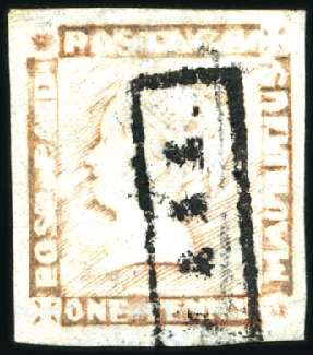 Stamp of Mauritius 1848-59 Post Paid 1d red-brown, latest impression,