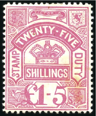 Stamp of Australia » Victoria 1884-96 Stamp Duty £1.5 pink, mint og with some pa