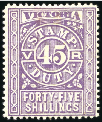 Stamp of Australia » Victoria 1884-96 Stamp Duty 45s litho mint og, slightly ton