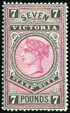 Stamp of Australia » Victoria 1886-96 Stamp Duty £7 wmk.33 mint og, a few tone s