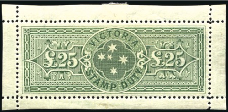 Stamp of Australia » Victoria 1886-96 Stamp Duty £25 yellow-green perf.12 1/2 re