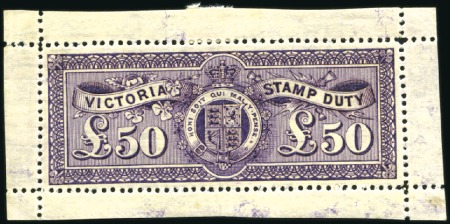 Stamp of Australia » Victoria 1886-96 Stamp Duty £50 black-violet wmk.33 perf.12