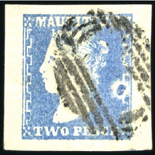 Stamp of Mauritius 1859 Dardenne 2d pale blue, large to huge margins 