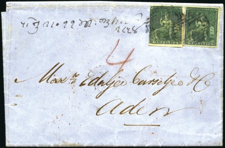 Stamp of Mauritius 1859-68, Group of three covers incl. 1859 entire t
