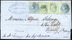 Stamp of Mauritius 1859-68, Group of three covers incl. 1859 entire t