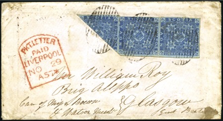 Stamp of Canada » Nova Scotia 1857 (Nov 16) Envelope from Maitland to Scotland w