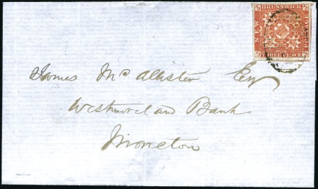Stamp of Canada » New Brunswick 1859 (Jun 10) Wrapper from Newcastle to Moncton wi
