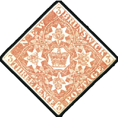 Stamp of Canada » New Brunswick 1851-60 3d Dull Red mint og, with close to fine ma