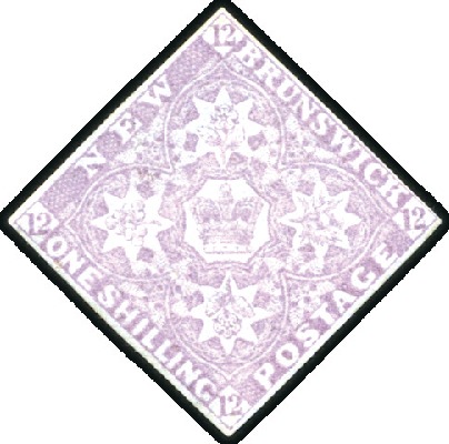 Stamp of Canada » New Brunswick 1851-60 1s Reddish Mauve unused, with close to fin