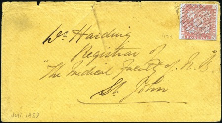 Stamp of Canada » New Brunswick 1859 (Jul 29) Envelope from Petitcodiac to St. Joh