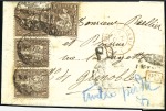 Stamp of Switzerland / Schweiz » Sitzende Helvetia Gezaehnt » Frankaturen 5C braun (4 davon 1 mit Mängeln)