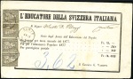 Stamp of Switzerland / Schweiz » Sitzende Helvetia Gezaehnt » Frankaturen 3C schwarz (4) entwertet CURIO 4 V 77