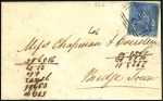 Stamp of Barbados 1854 & 1855 Pair of covers with 1854 (May 2) envel