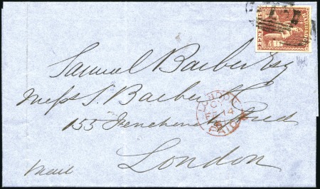 Stamp of Barbados 1861 (Jan 25) Wrapper to England with 1858 6d deep