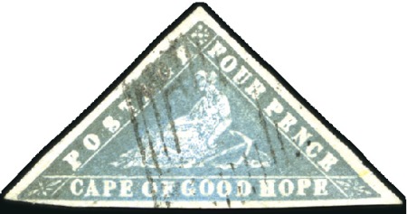 Stamp of South Africa » Cape of Good Hope 1861Woodblock 4d pale grey-blue, close to very goo