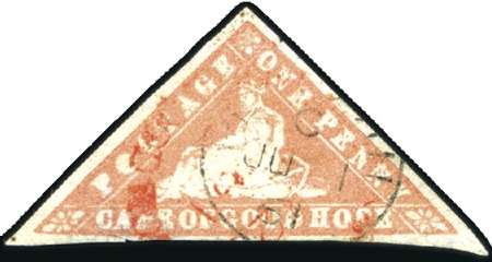 Stamp of South Africa » Cape of Good Hope 1861 1d Brick-Red, fine to very good margins, with