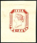 Stamp of India 1890(?) Essay reprint 2a sage green on pelure pape