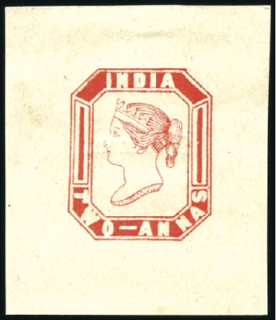 Stamp of India 1890(?) Essay reprint 2a sage green on pelure pape