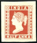 Stamp of India 1854 1/2a Reprints group incl. Spence 86 or 92 pos