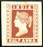 Stamp of India 1854 1/2a Reprints group incl. Spence 86 or 92 pos