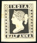 Stamp of India 1854 1/2a Reprints group incl. Spence 86 or 92 pos