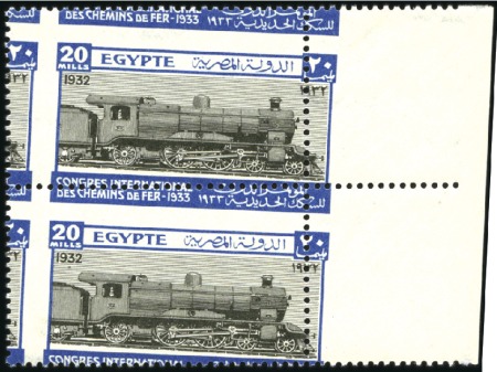 Stamp of Egypt » Commemoratives 1933 Railway Congress set of 4 with oblique perfor