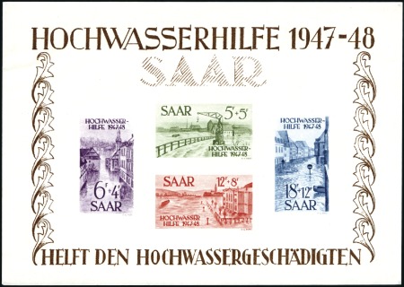 Stamp of Germany » Plebiscite Areas » Saar 1948 Hochwasserhilfe, the two min.sheets, nh, plus