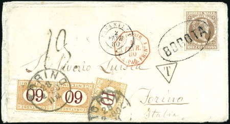 Stamp of Colombia 1880 Cover with contents to Italy with 10c brown t