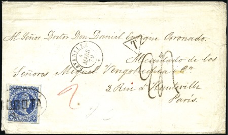 Stamp of Colombia 1879 Cover to France with 20c blue tied by Bogota 
