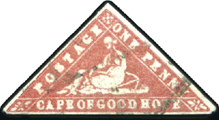 Stamp of South Africa » Cape of Good Hope 1861 1d Vermilion "Woodblock", fine to good margin