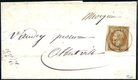 Stamp of France 1860 Cachet sarde CEVINS 10 aout 60 sur 10c Empire