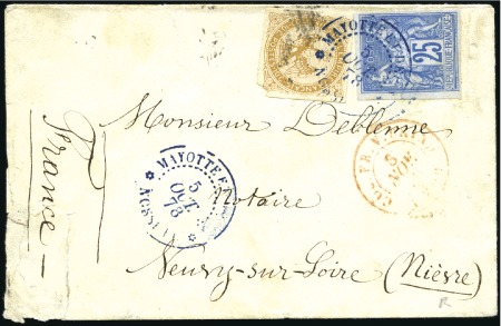 Stamp of Colonies françaises » Nossi-Bé 1878 Env. pour la France avec 10c Aigle (touché) e