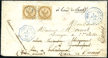 Stamp of Colonies françaises » Tunisie 1864 Lettre du Sénégal pour TUNIS avec 10c Aigle e