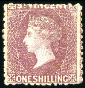 Stamp of St. Vincent 1872 1s Deep Rose-Red, never hinged, very fine (SG