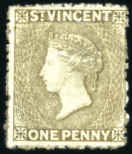 Stamp of St. Vincent 1881 1d Drab and 4d Bright Blue, both mint hinge r