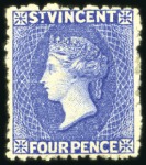 Stamp of St. Vincent 1881 1d Drab and 4d Bright Blue, both mint hinge r