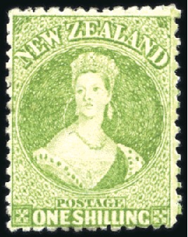 Stamp of New Zealand 1864-71 Wmk Large Star Chalon mint group incl. 1d,