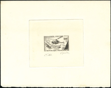 Stamp of France 1957-59 1000F Alouette, Collection spécialisée ave
