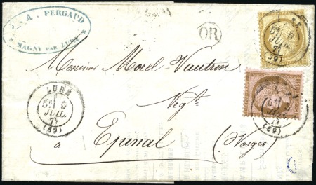 Stamp of France The Burrus 15c Error of Colour on Cover