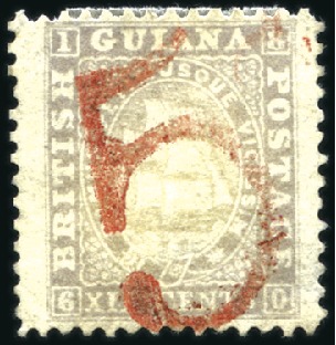 Stamp of British Guiana 1860-68 Sailing Ship selection of mostly used, som