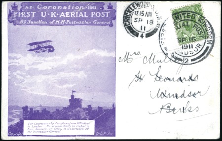 Stamp of Great Britain 1911 First UK Aerial Post card (violet printing) b