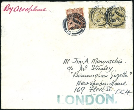 Stamp of Great Britain 1919 Official Emergency Air Mail Service during Na