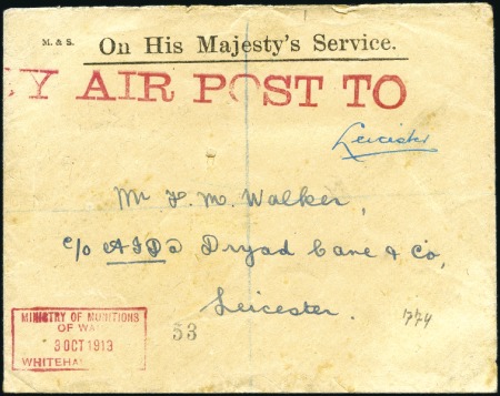 Stamp of Great Britain 1919 O.H.M.S. envelope from the Ministry of Muniti
