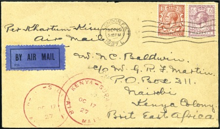 Stamp of Great Britain 1927 (Oct 17) Gladstone First Flight Khartoum-Kisu