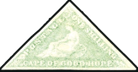 Stamp of South Africa » Cape of Good Hope 1863-1864 1s Pale Emerald, full margined example w