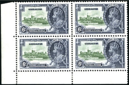 Stamp of Gibraltar 1935 Silver Jubilee 2d & 6d with "extra flagstaff"