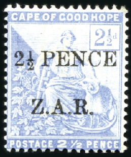 Stamp of South Africa » Vrybrug 1899 2 1/2d blue surcharged 2 1/2 PENCE Z.A.R., mi